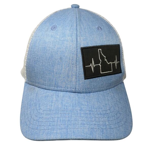 Idaho The Heartbeat Brand Snapback Trucker Hat Blue One Size Mesh Back 6 Panel - Picture 1 of 10